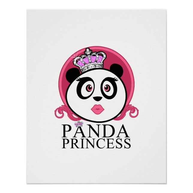 Panda Princess Cute Panda Queen Crown Poster (Front)