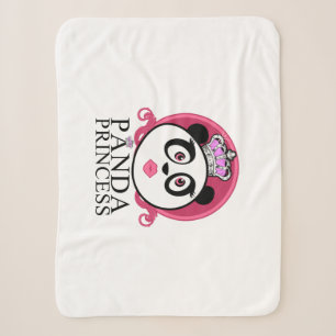 Panda Princess Cute Panda Queen Crown Sherpa Blanket
