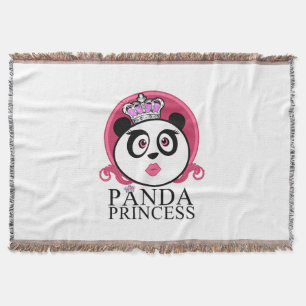 Panda Princess Cute Panda Queen Throw Blanket