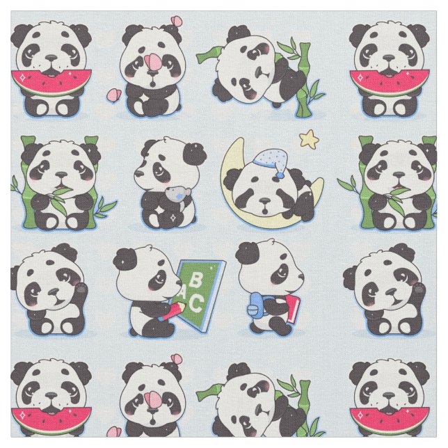 Panda Print Fabric (Close Up)