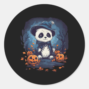 Panda Pumpkin Panda Halloween Classic Round Sticker