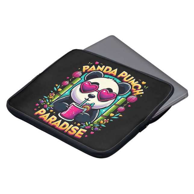 Panda Punch Paradise Bliss Laptop Sleeve (Front Top)