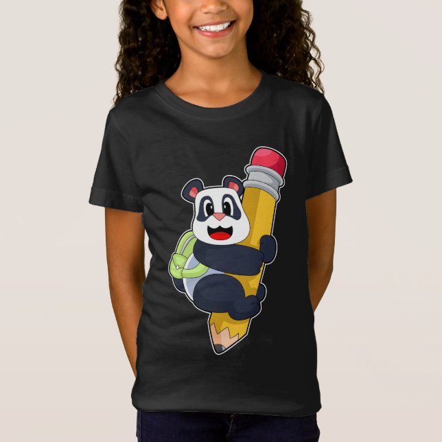 Panda Pupil Pencil T-Shirt (Front)