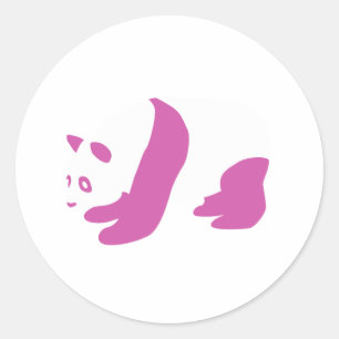 Panda (Purple) Classic Round Sticker