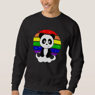 Panda Rainbow Glitter Kawaii Pandas Colourful Sweatshirt