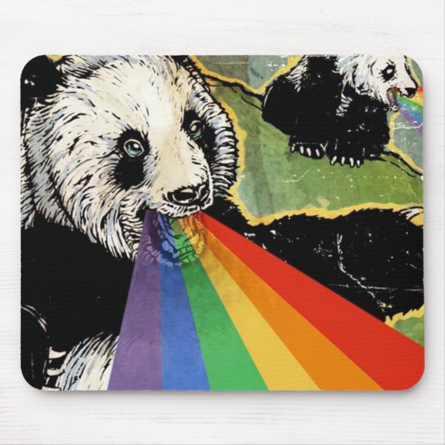 panda rainbow mouse mat (Front)