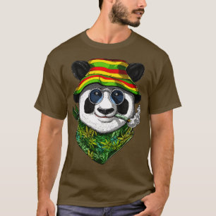 Panda Rastafari Smoking Weed T-Shirt