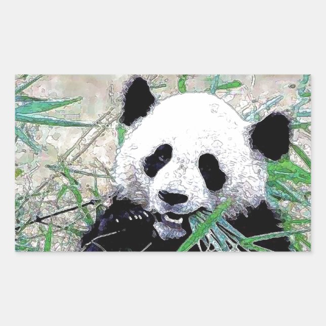 Panda Rectangular Sticker (Front)