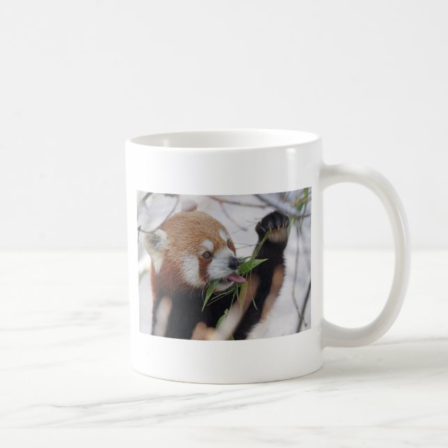 panda red animal print cute coffee mug (Right)