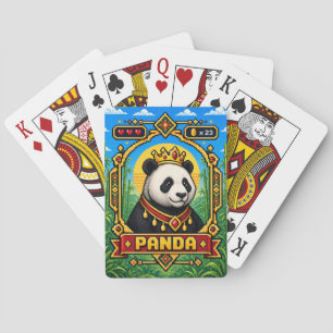Panda Retro 8-Bit Pixel Art Playing Cards
