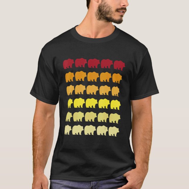 Panda Retro Animal Pattern T-Shirt (Front)