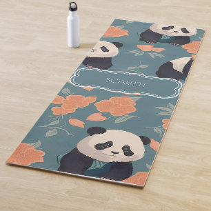 Panda Retro Colourful Personalised Pattern Yoga Mat