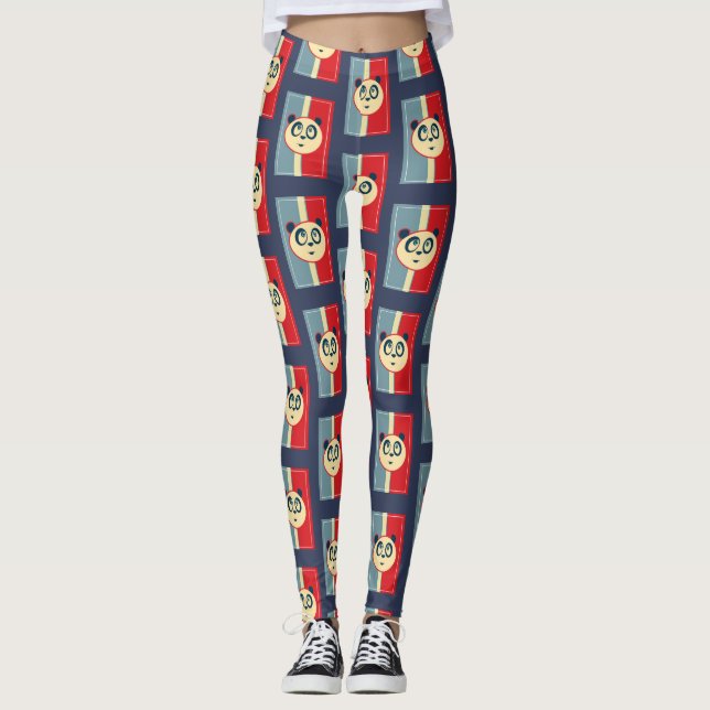 Panda Retro Leggings (Front)