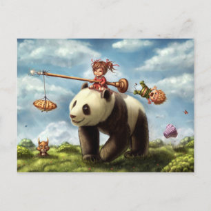 Panda Ride Postcard
