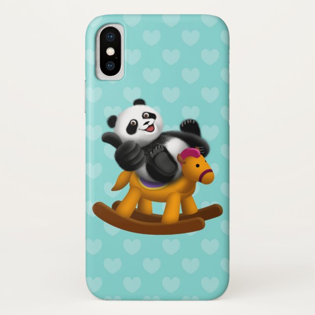 Panda riding on the rocking horse Case-Mate iPhone case (Back)