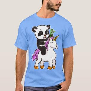 Panda Riding Unicorn Cute Magical T-Shirt
