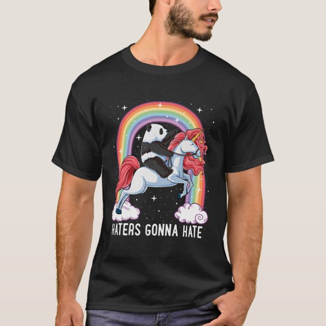 Panda Riding Unicorn Ers Gonna E Pandicorn T-Shirt (Front)
