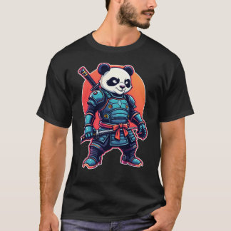 Panda Samurai Robot Style Unique Cyberpunk Animal  T-Shirt