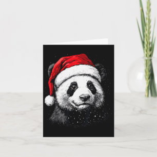 Panda Santa Hat Funny Panda Lovers Christmas Xmas  Card
