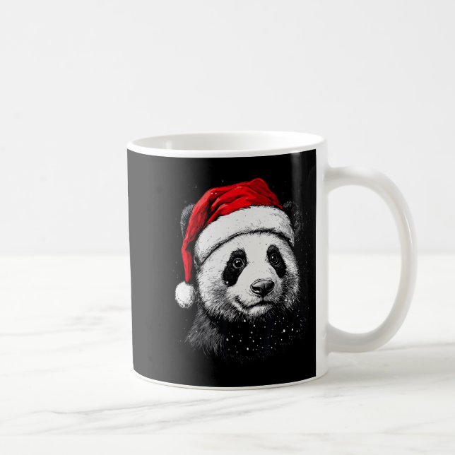 Panda Santa Hat Funny Panda Lovers Christmas Xmas  Coffee Mug (Right)