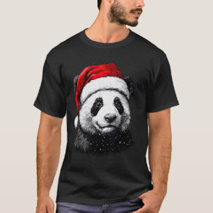 Panda Santa Hat Funny Panda Lovers Christmas Xmas  T-Shirt