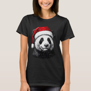 Panda Santa Hat Funny Panda Lovers Christmas Xmas T-Shirt