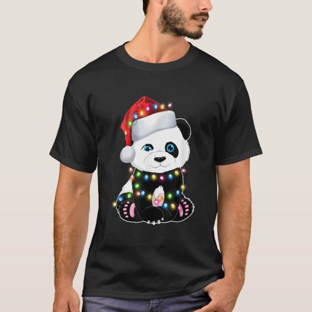 Panda Santa Lights Pajama For Ns T-Shirt (Front)
