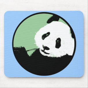 panda. seagreen circle. mouse mat