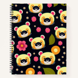 Panda seamless tilable pattern notebook