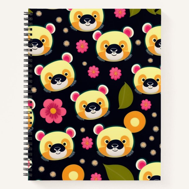 Panda seamless tilable pattern notebook (Front)