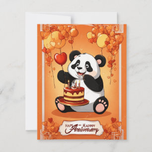 Panda selivraition anniversary  invitation