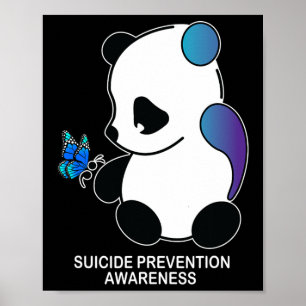 Panda Semicolon Butterfly Suicide Prevention Aware Poster