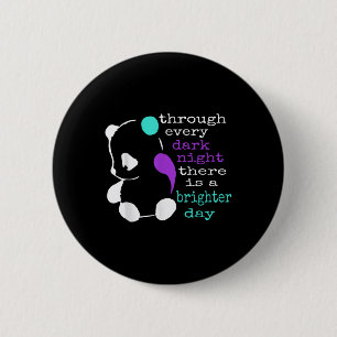 Panda Semicolon Gift Suicide Prevention Awareness 6 Cm Round Badge