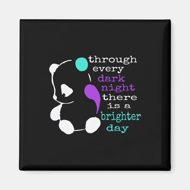 Panda Semicolon Gift Suicide Prevention Awareness  Magnet (Front)