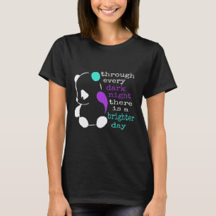 Panda Semicolon Gift Suicide Prevention Awareness  T-Shirt