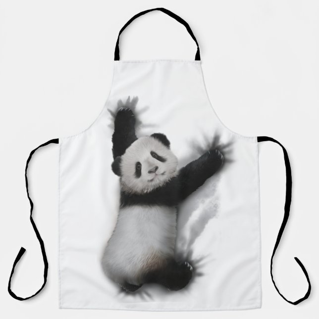 Panda Shirt Humourous Graphic Animal T-Shirt Gifts Apron (Front)