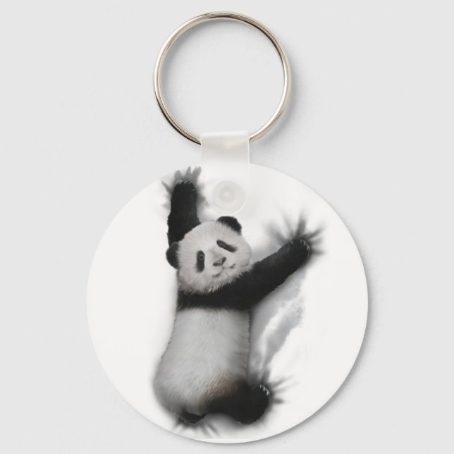 Panda Shirt Humourous Graphic Animal T-Shirt Gifts Key Ring (Front)