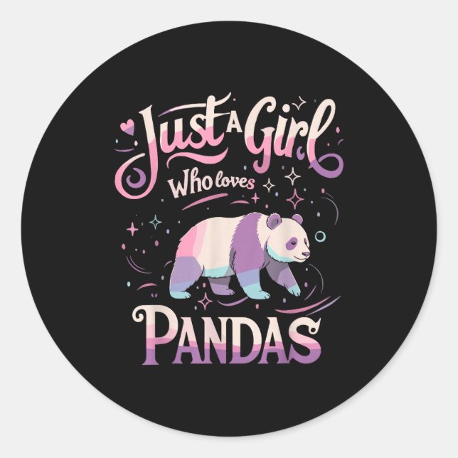 Panda Shirt Women Men Cute Funny  Classic Round Sticker (Front)