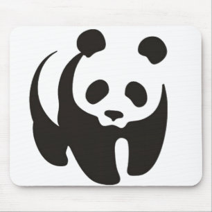 Panda Silhouette Outline Mousepad