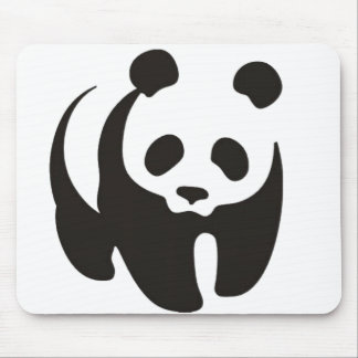 Panda Silhouette Outline Mousepad