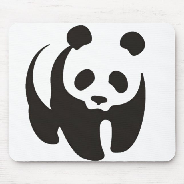Panda Silhouette Outline Mousepad (Front)