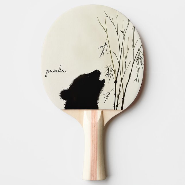 Panda Silhouette Ping Pong Paddle (Front)