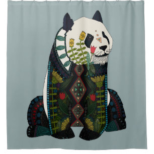 panda silver shower curtain