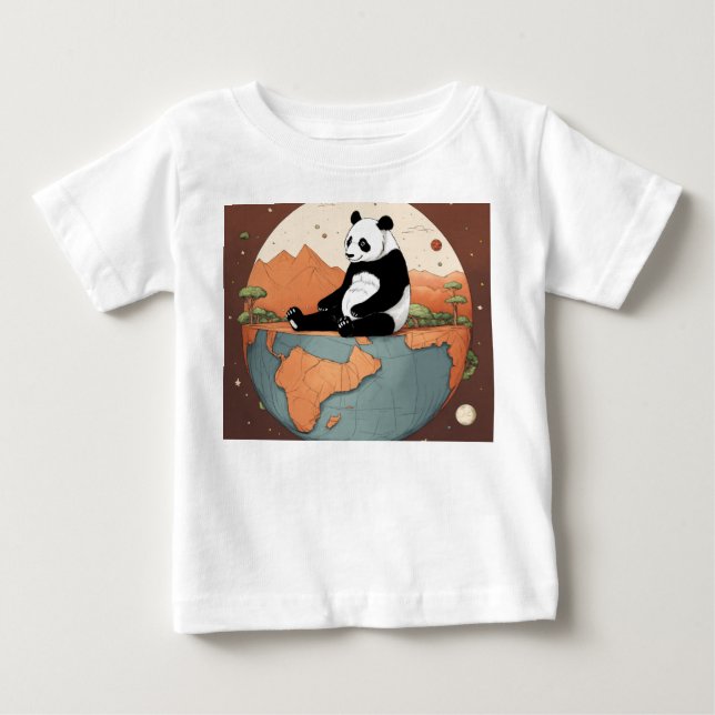 Panda Sitting on Top of Planet Earth: Illustration (Front)