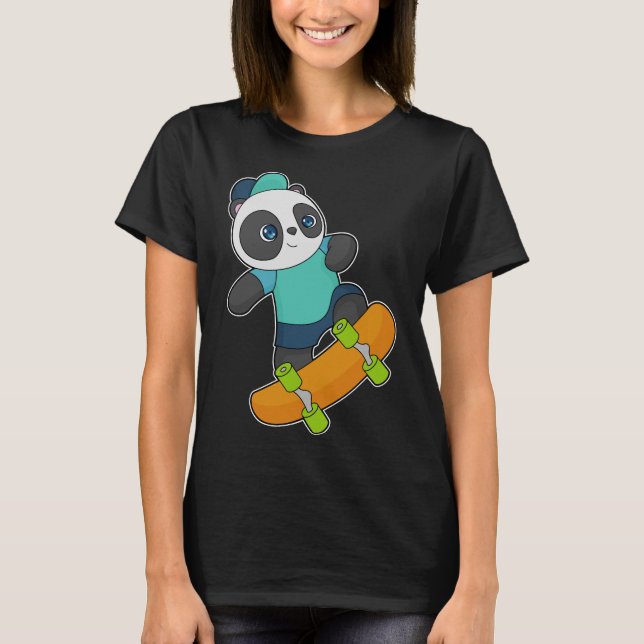 Panda Skater Skateboard T-Shirt (Front)