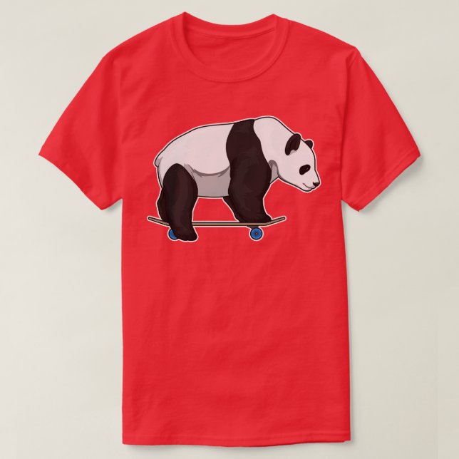 Panda Skater Skateboard T-Shirt (Design Front)