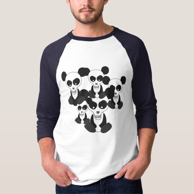 "Panda Skulls" Raglan T-Shirt (Front)