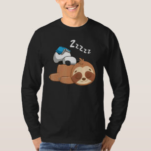 Panda Sleeping Sloth Lazy Sloths Animal Graphic T-Shirt