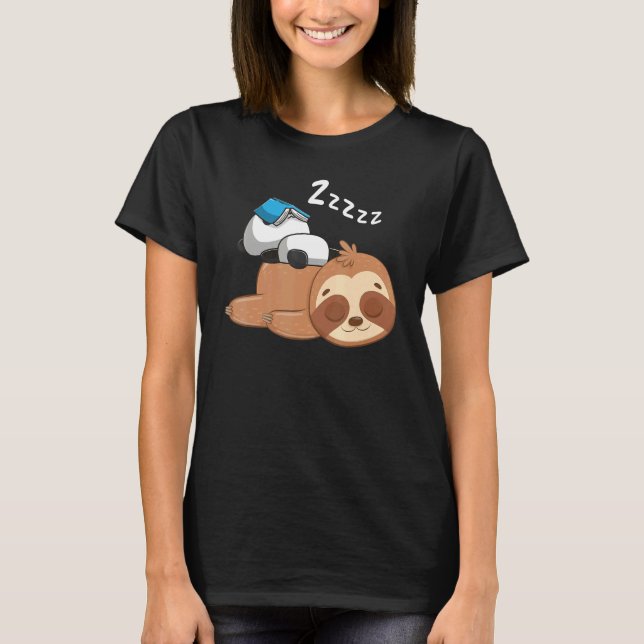 Panda Sleeping Sloth  Lazy Sloths Animal  Graphic T-Shirt (Front)