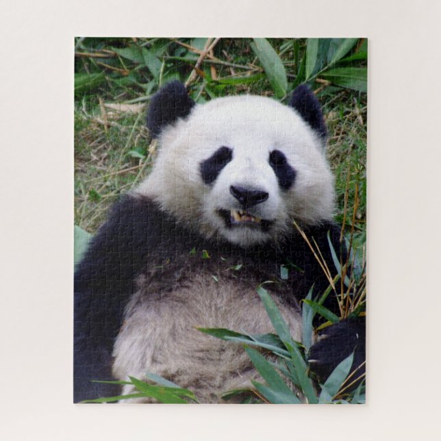 Panda Smiles while having Bamboo lunch (puzzle) Jigsaw Puzzle (Vertical)